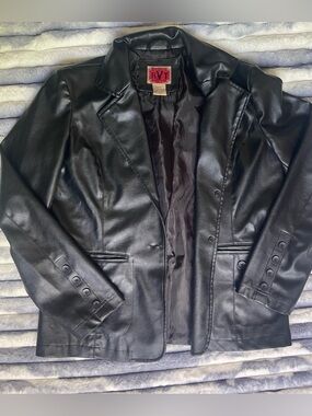 RVT Black Faux Leather trendy Jacket